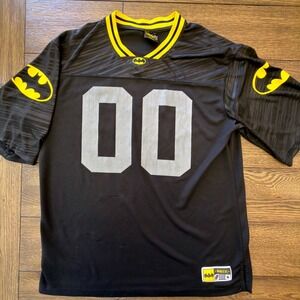 Batman MMXVI Football Jersey Mens Medium Black Yellow 00 DC Comics Mesh Shirt